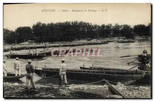 Cartes postales Militaria Avignon Genie Manoeuvre de pontage