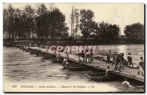 Cartes postales Militaria Avignon Genie militaire Manoeuvre de pontage