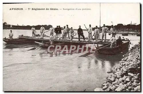 Cartes postales Militaria Avignon 7eme Regiment de Genie Navigation d&#39une portiere