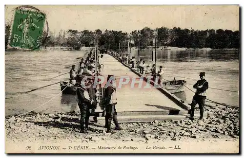 Ansichtskarte AK Militaria Avignon 7eme Genie Manoeuvre de pontage La parade