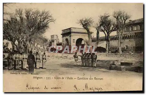 Cartes postales Militaria Avignon Allees de l&#39Oulle Exercices des recrues