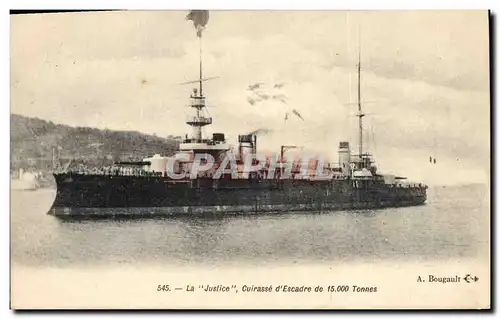 Cartes postales Bateau Le Justice Cuirasse d'escadre
