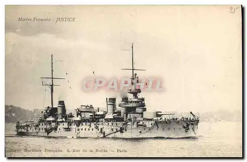 Cartes postales Bateau Justice