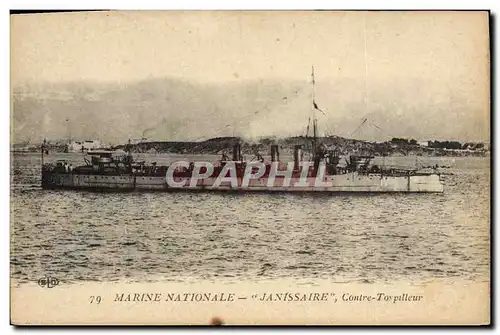 Cartes postales Bateau Janissaire Contre torpilleur