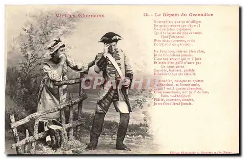 Cartes postales Vieilles chansons Le depart du Grenadier