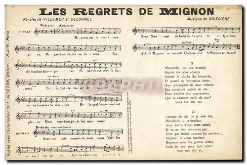 Ansichtskarte AK Les regrets de Mignon Villemer Delormel Boissiere