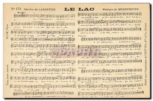 Cartes postales le lac Lamartine Niedermeyer