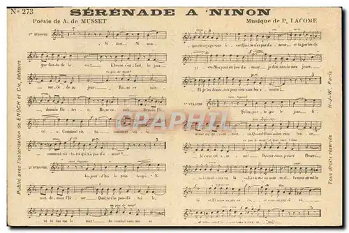 Ansichtskarte AK Serenade a Ninon Alfred de Musset Lacme