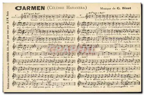 Ansichtskarte AK Carmen Celebre Habanera Bizet