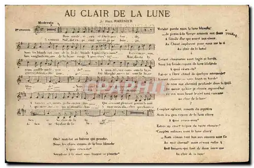 Cartes postales Au clair de la lune