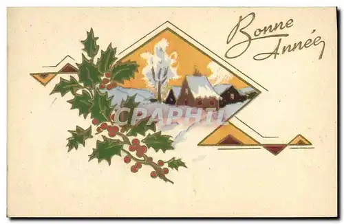 Cartes postales Fantaisie Fleurs Bonne annee