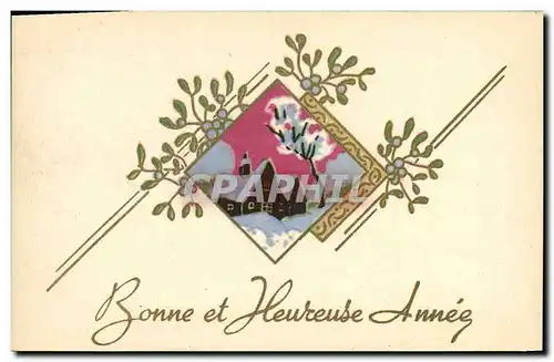 Cartes postales Fantaisie Fleurs Bonne annee