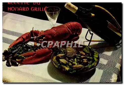 Cartes postales moderne Recette du Homard grille