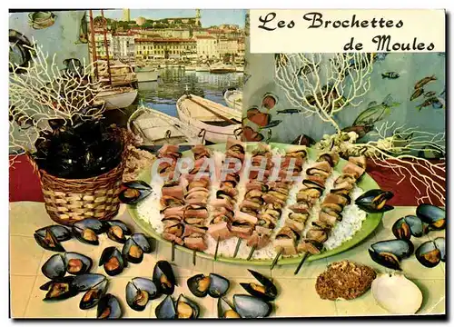 Cartes postales moderne Les brochettes de moules