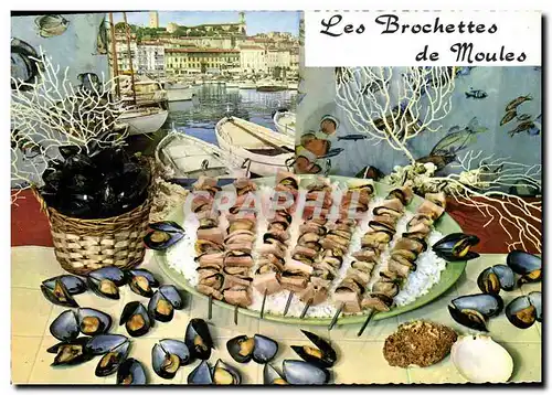 Cartes postales moderne Les brochettes de moules