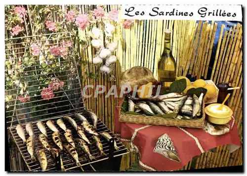 Cartes postales moderne Les sardines grillees