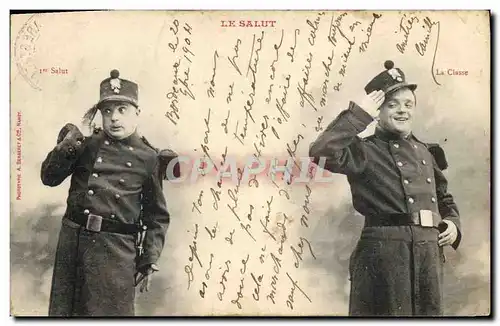 Cartes postales Fantaisie Le salut Militaria