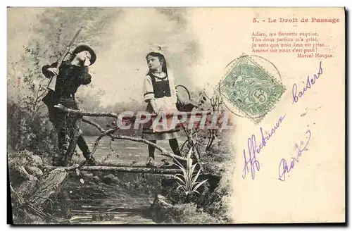 Cartes postales Fantaisie Enfants Le droit de passage