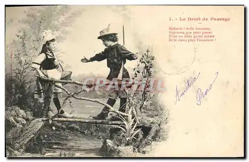 Cartes postales Fantaisie Enfants Le droit de passage