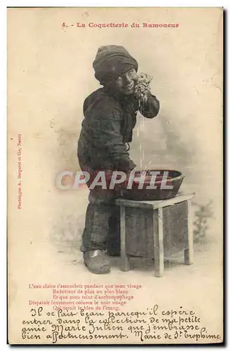 Cartes postales Fantaisie Enfant La coquetterie du ramoneur