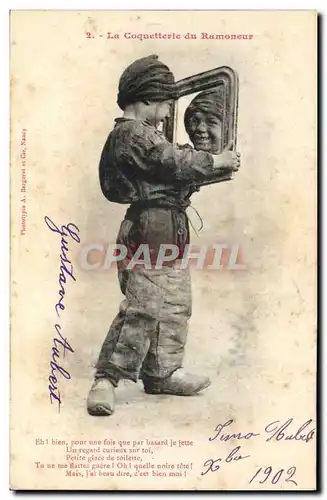 Cartes postales Fantaisie Enfant La coqueterie du ramoneur