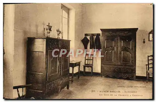 Cartes postales Musee basque Bayonne Un coin de la chambre a coucher
