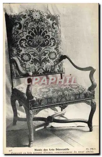 Cartes postales Musee des Arts Decoratifs Fauteuil en bois naturel