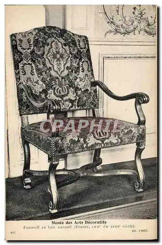 Cartes postales Musee des Arts Decoratifs Fauteuil en bois naturel