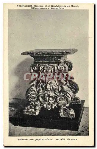 Cartes postales Rijksmuseum Amsterdam Tabouret