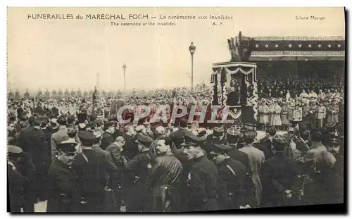 Cartes postales Funerailles du Marechal Foch La ceremonie aux Invalides
