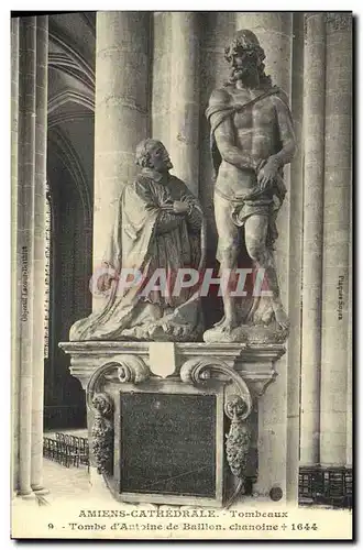 Ansichtskarte AK Amiens Cathedrale Tombeaux Tombe d&#39Antoine de Baillon Chanoine