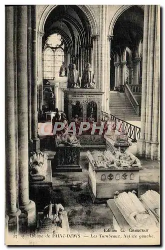 Cartes postales Abbaye de Saint Denis Les tombeaux Nef de gauche