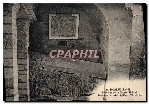 Cartes postales Jouarre Interieur de la crypte St Paul Tombeau de saint Agilbert