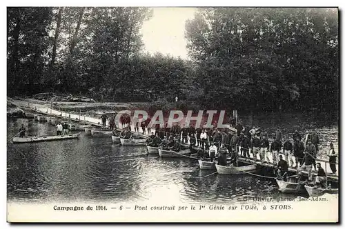 Ansichtskarte AK Militaria Pont construit par le 1er Genie sur l&#39Oise a Stors