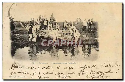 Cartes postales Militaria Saumur Lancement d&#39un radeau