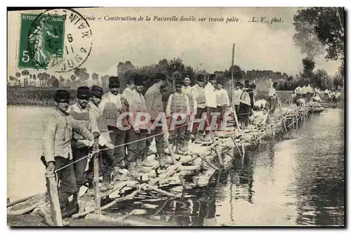 Ansichtskarte AK Militaria 6eme Genie Construction de la passerelle double sur travee palee