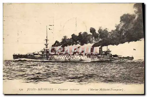 Cartes postales Bateau Jules Michelet Croiseur Cuirasse