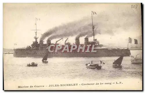 Cartes postales Bateau Jules Michelet Croiseur de 1er rang