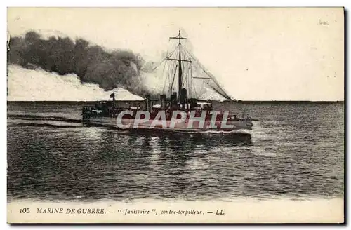 Cartes postales Bateau Janissaire Contre torpilleur