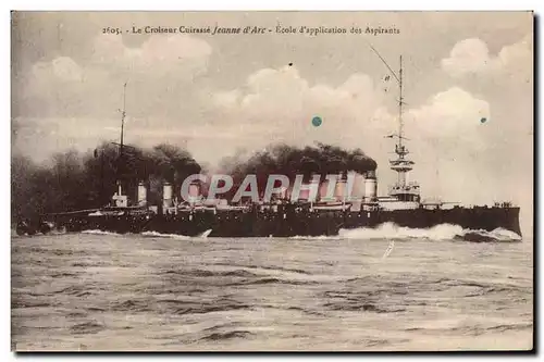 Cartes postales Bateau Le croiseur cuirasse Jeanne d'Arc Ecole d'application des Aspirants