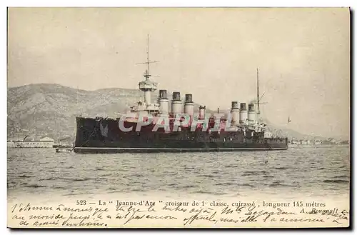 Cartes postales Bateau La Jeanne d'Arc Croiseur de 1ere classe cuirasse