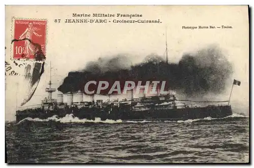Cartes postales Bateau La Jeanne d&#39Arc Croiseur Cuirasse