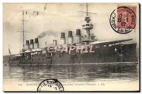 Cartes postales Bateau La Jeanne d&#39Arc Croiseur Cuirasse