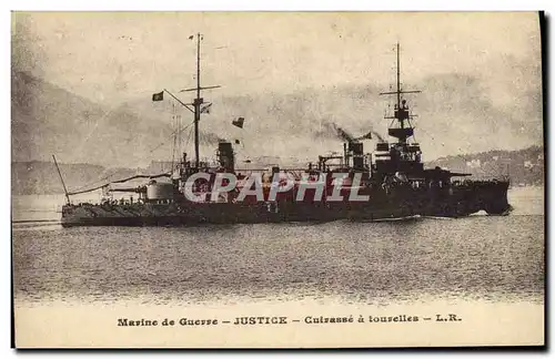 Cartes postales Bateau Justice Cuirasse a tourelles