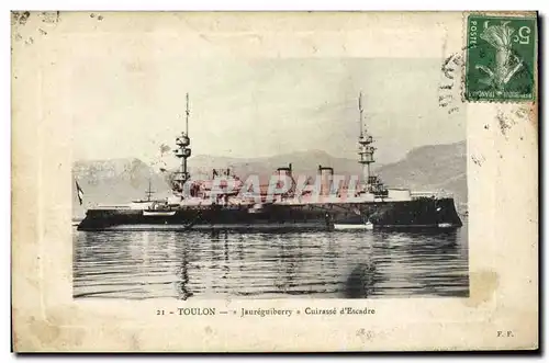 Ansichtskarte AK Bateau Toulon Jaureguiberry Cuirasse d&#39escadre