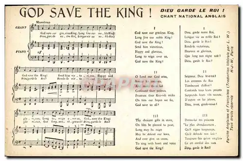 Cartes postales God save the king ! Chant national anglais