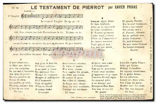 Ansichtskarte AK Le testament de Pierrot Xavier Privas