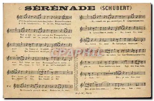 Cartes postales Serenade Schubert