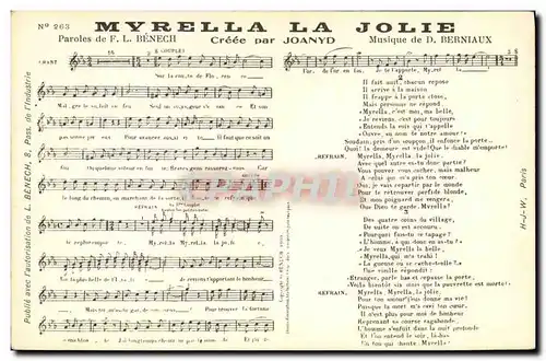 Cartes postales Myrella la Jolie Benech Joanyd Berniaux