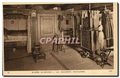 Cartes postales Folklore Alsace Musee alsacien La chambre paysanne